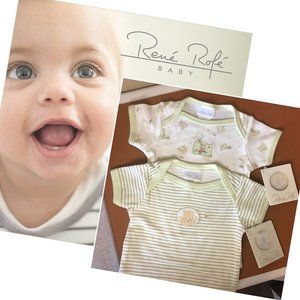 RENE ROFE Combed Cotton Onesie Pair - NEW WITH GIFT TAGS!